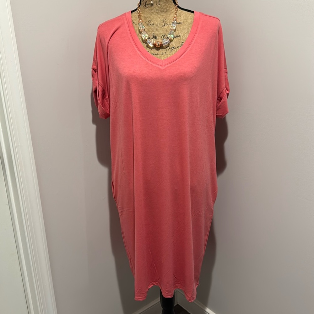 NWT Plus Size Zenana T Shirt Style Dress with Pockets